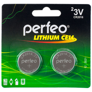 Батарейка CR2016 Perfeo 2BL Lithium Cell (20)
