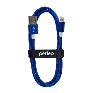 Кабель PERFEO для iPhone, USB - 8 PIN (Lightning), синий, длина 3 м. (I4312)